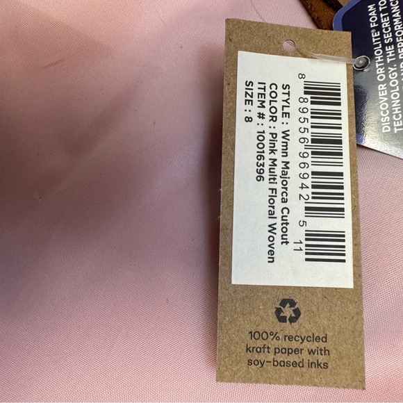 TOMS Majorca Pink Cutout Sandals Sz 8 Woven Ankle Strap NWT - Picture 10 of 10